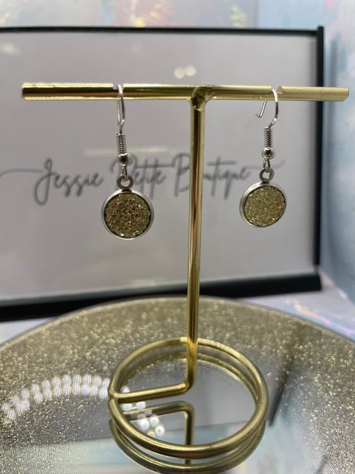 Tiny Yellow Sparkle Dangle Earrings