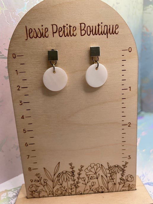 Shell Earrings with Square Stud - Nickel Free