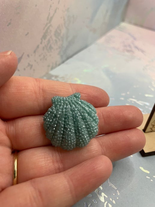 Light Blue Resin Shell Stud Earrings - Nickel Free