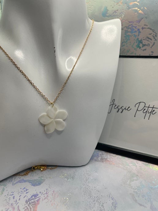 Ensemble coquillage en fleur + zircone-20'' Sans Nickel