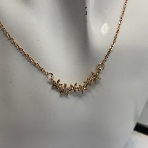 Rose Gold Flower Necklace - 20''(Nickel-Free)