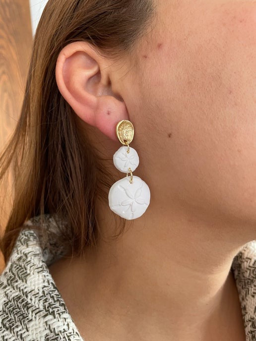 White Clay Shell Jewelry Set-Stainless Steel