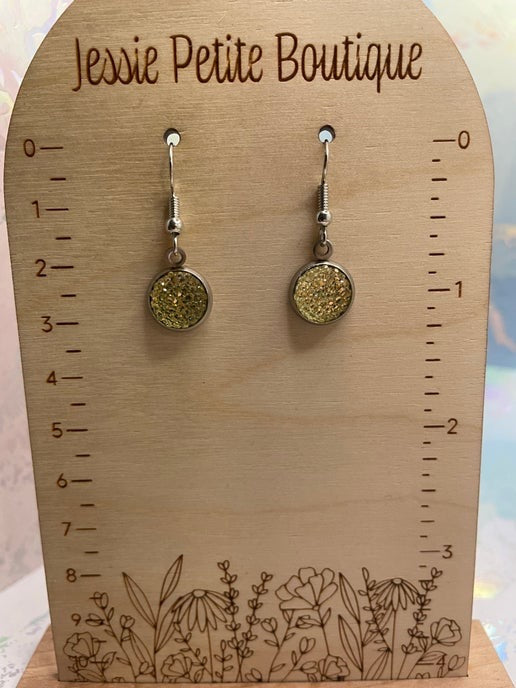 Tiny Yellow Sparkle Dangle Earrings