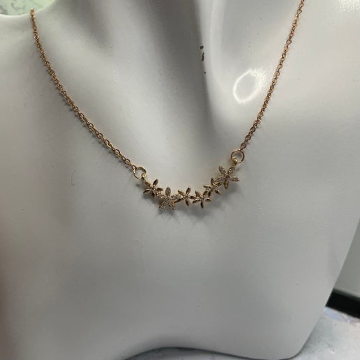 Rose Gold Flower Necklace - 20''(Nickel-Free)