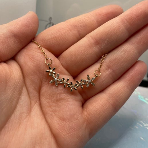 Rose Gold Flower Necklace - 20''(Nickel-Free)