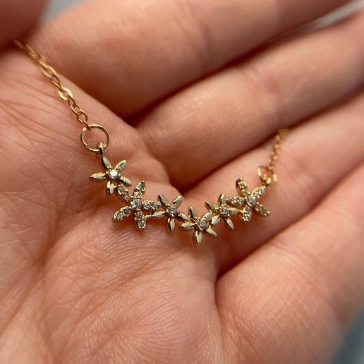 Rose Gold Flower Necklace - 20''(Nickel-Free)