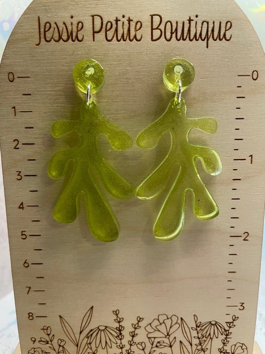 Léa : Boucles d'oreilles vert clair - Hypoallergénique/Plastique