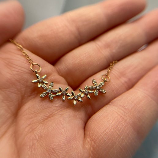 Rose Gold Flower Necklace - 20''(Nickel-Free)