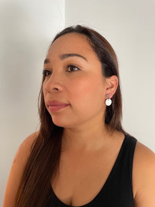 Shell Earrings with Square Stud - Nickel Free