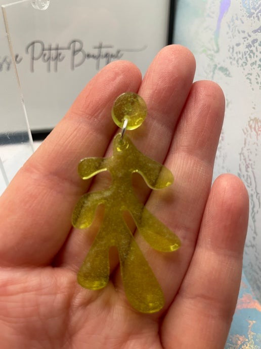 Léa : Boucles d'oreilles vert clair - Hypoallergénique/Plastique