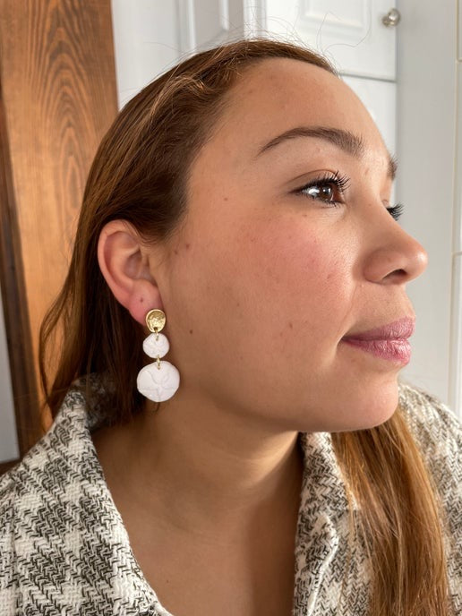 White Clay Shell Jewelry Set-Stainless Steel