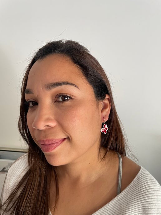 Red & Silver Butterfly Earrings