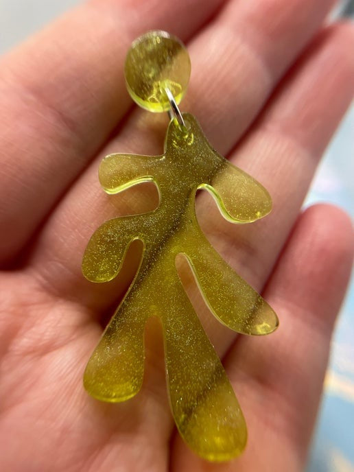 Léa : Boucles d'oreilles vert clair - Hypoallergénique/Plastique