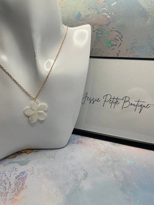 Ensemble coquillage en fleur + zircone-20'' Sans Nickel