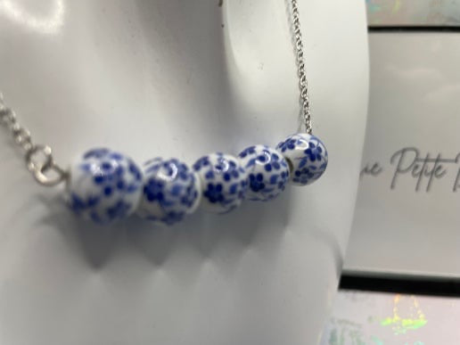 Blue Flower Bead set (stainless steel)