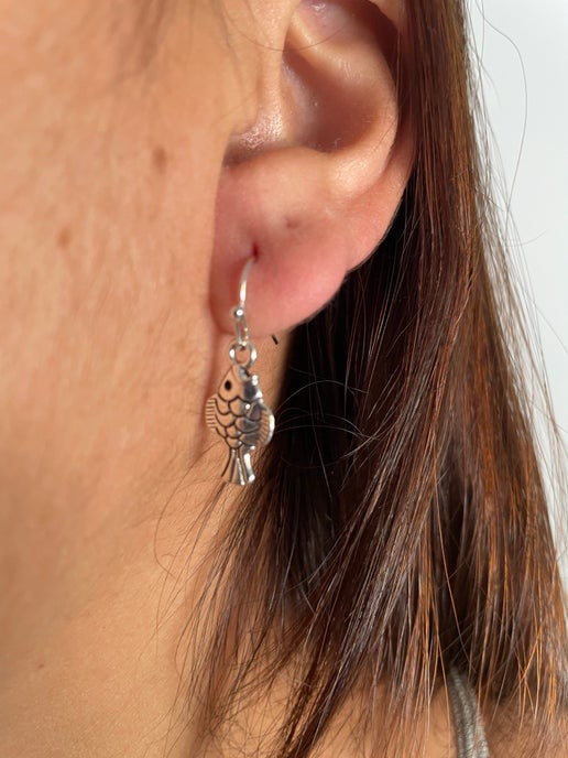 Boucles d'oreilles poisson en argent
