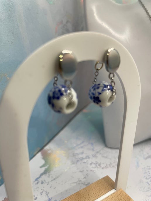 Blue Flower Bead set (stainless steel)