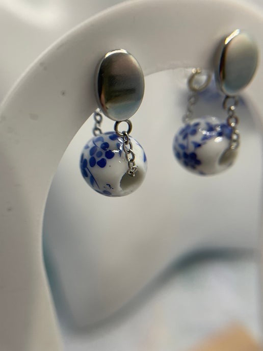 Blue Flower Bead set (stainless steel)