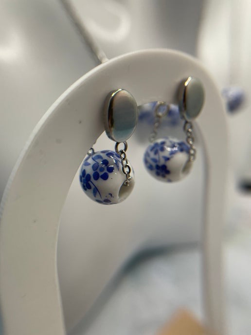 Blue Flower Bead set (stainless steel)