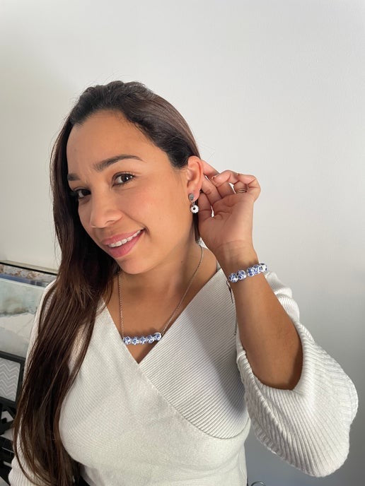 Blue Flower Bead set (stainless steel)