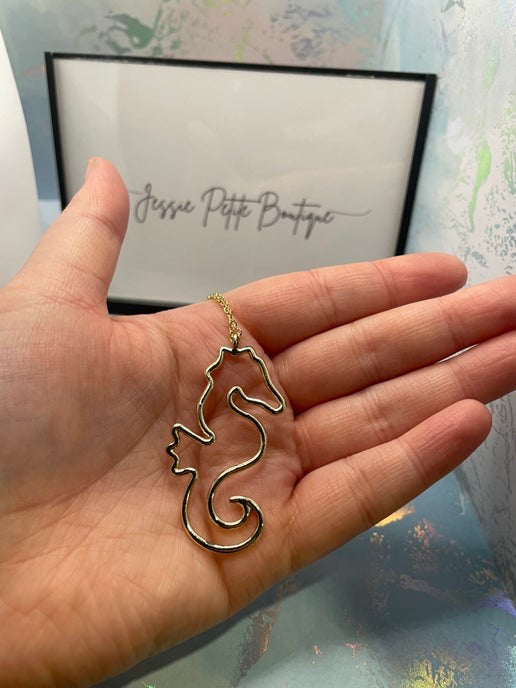 Big Seahorse Necklace 27'' NICKEL FREE