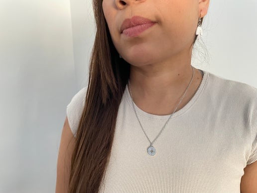 Collier Pendentif Boussole – 18'' Sans Nickel + Acier Inoxydable