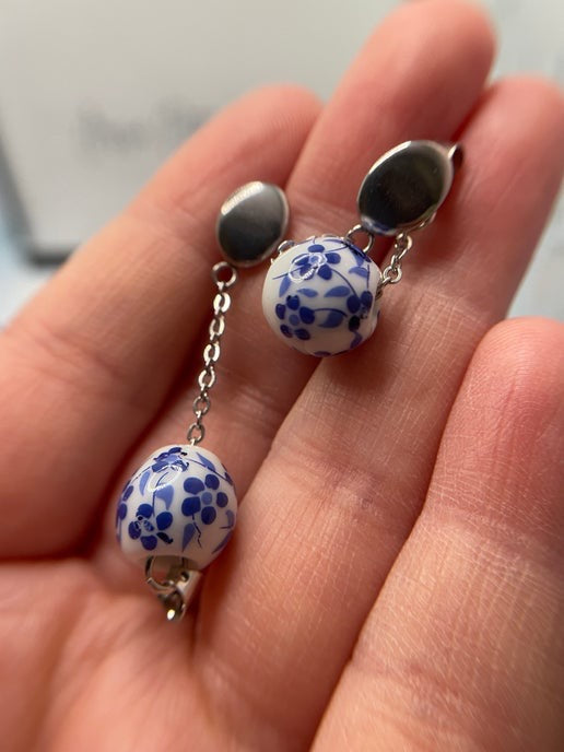 Blue Flower Bead set (stainless steel)