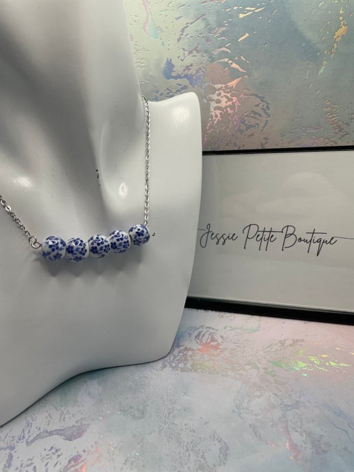 Blue Flower Bead set (stainless steel)