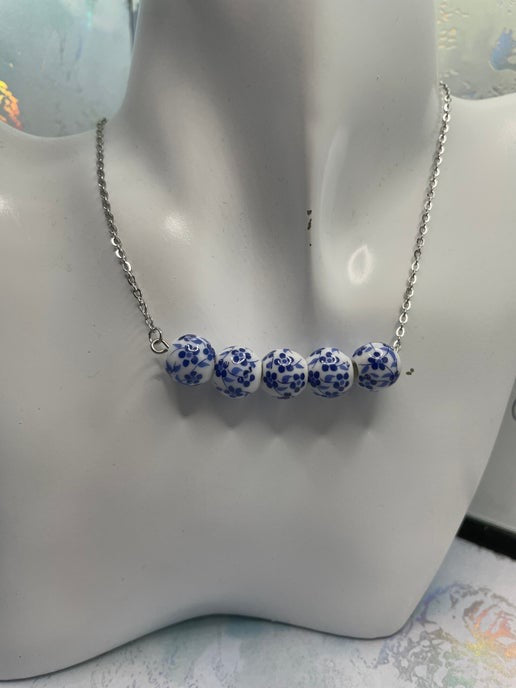 Blue Flower Bead set (stainless steel)