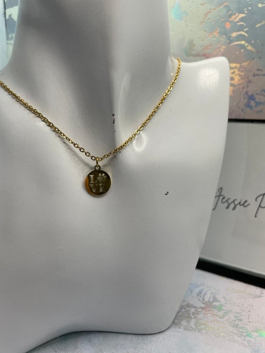 Love With Paws Gold Necklace– 20" Stainless Steel + Nickel Free