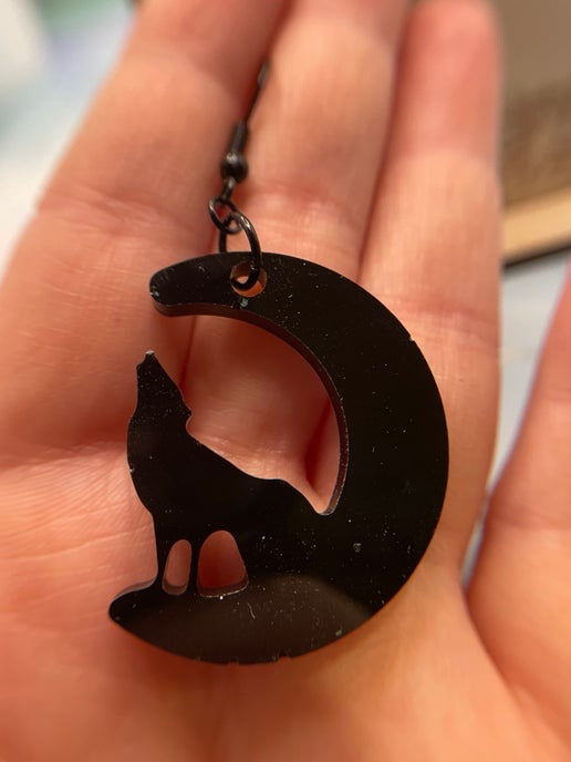 Boucles d'oreilles Loup et Lune
