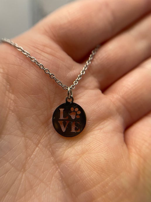 Love With Paws Silver Necklace – 18" Stainless Steel +Nickel Free