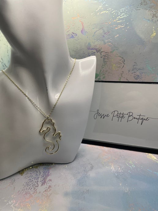 Big Seahorse Necklace 27'' NICKEL FREE