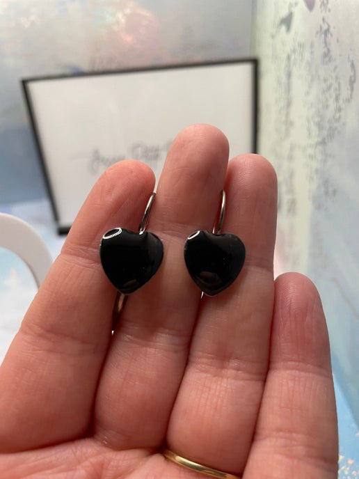 Boucles d'oreilles dormeuse en cœur -Acier inoxydable