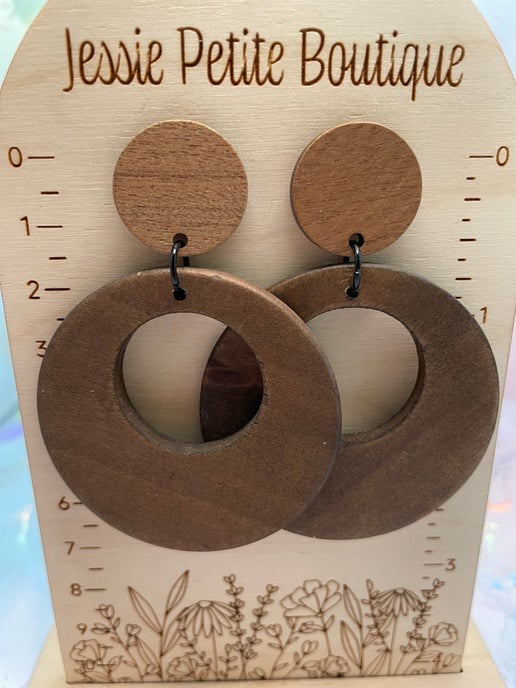 Boucles d'oreilles pendantes en bois 