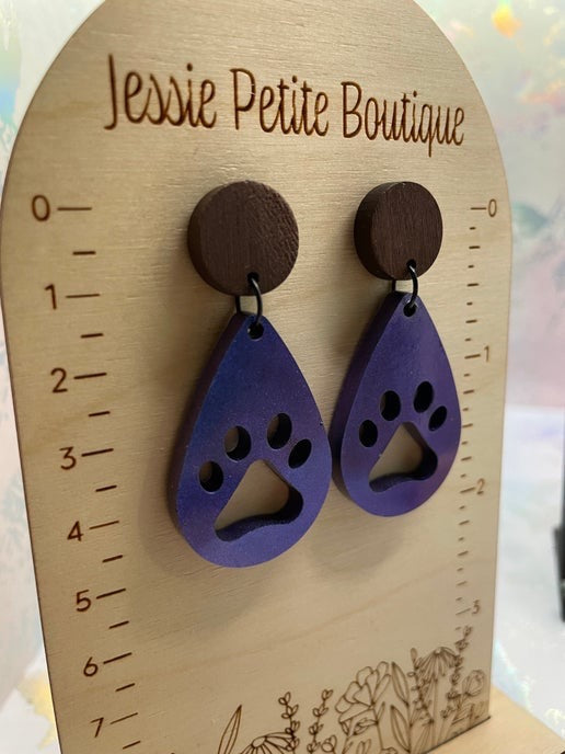 La patte: Earrings+Wood Stud