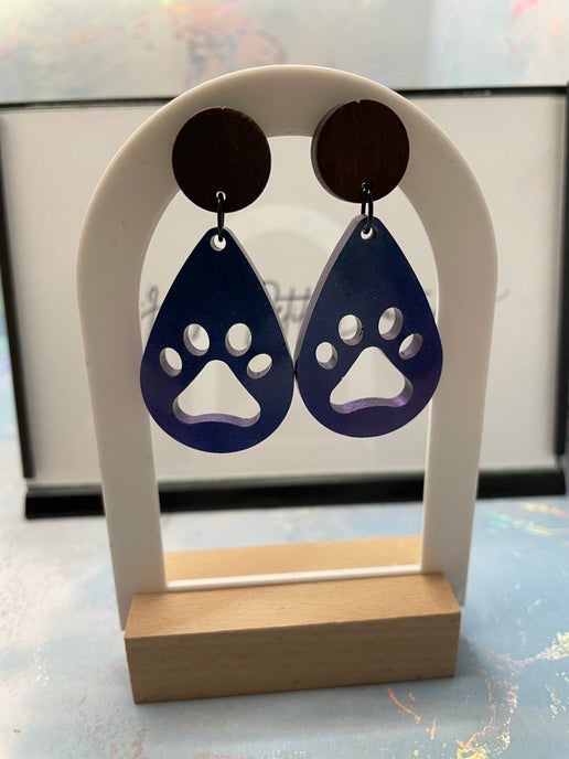 La patte: Earrings+Wood Stud