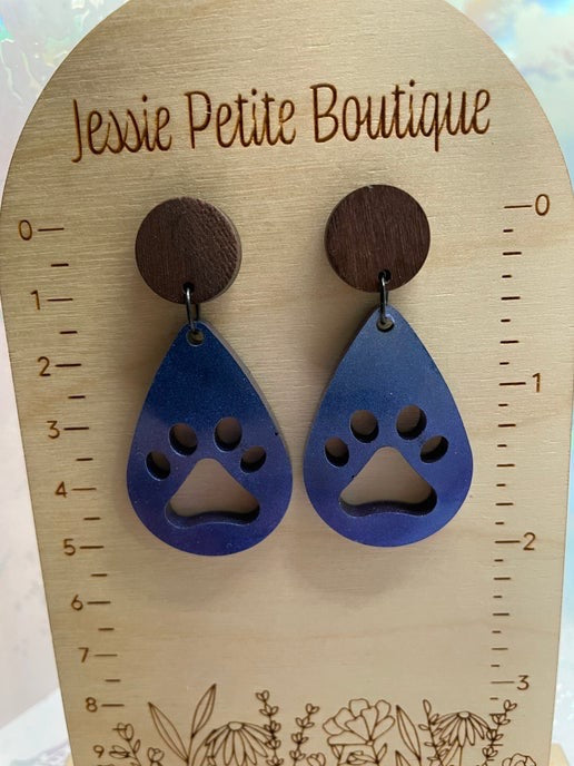 La patte: Earrings+Wood Stud