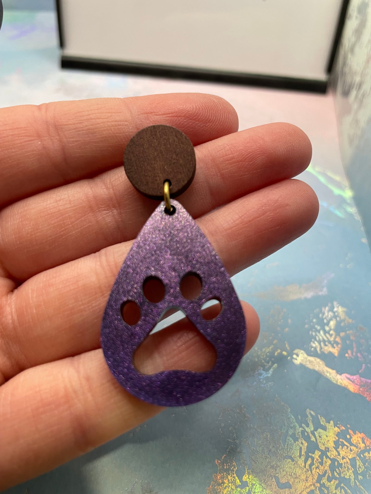 La patte: Earrings+Wood Stud