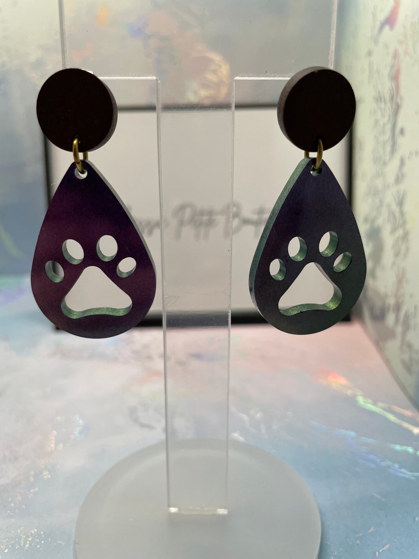 La patte: Earrings+Wood Stud