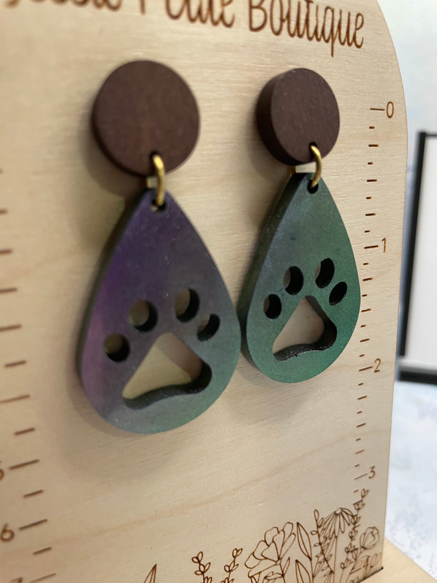 La patte: Earrings+Wood Stud