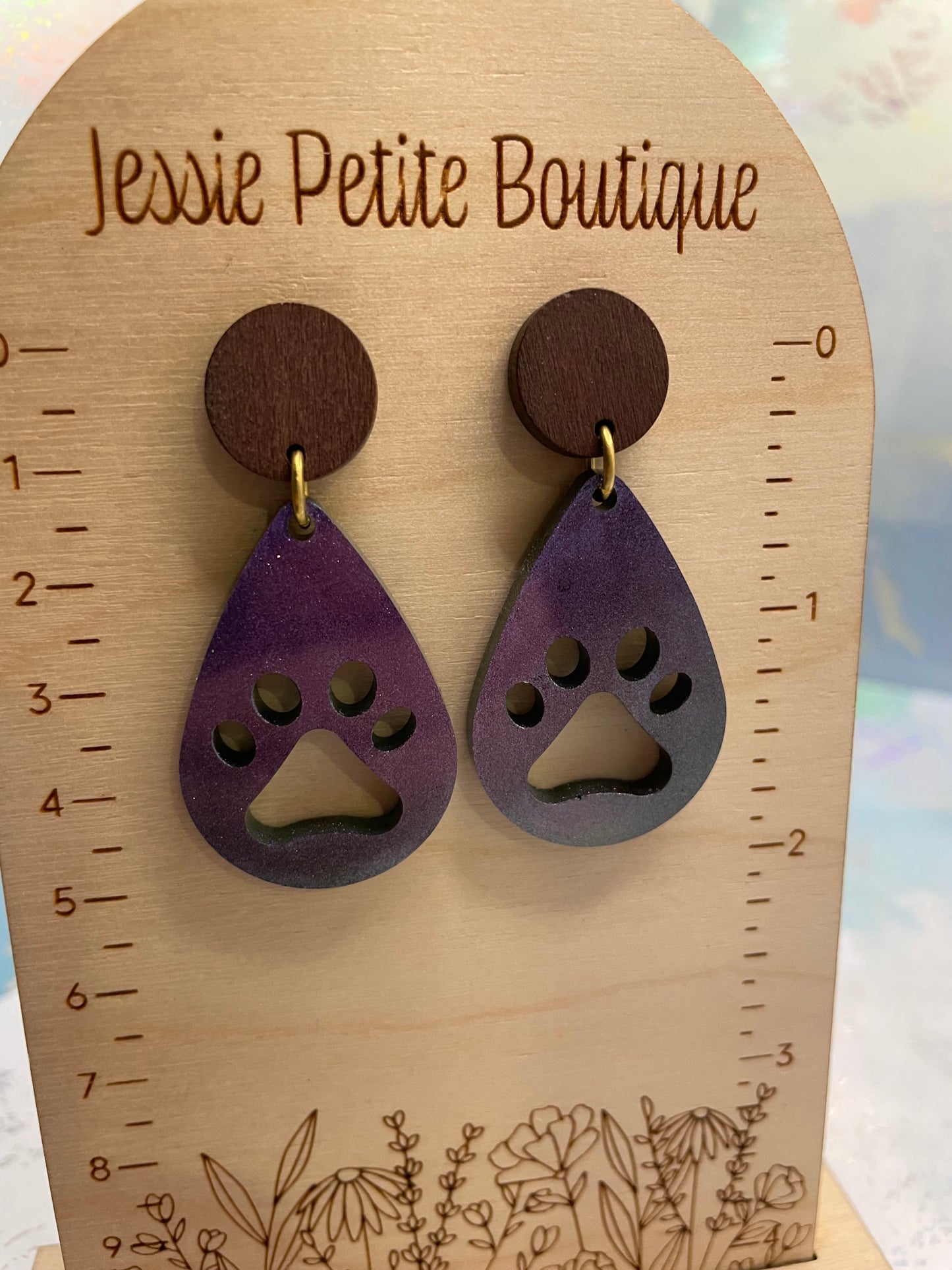 La patte: Earrings+Wood Stud