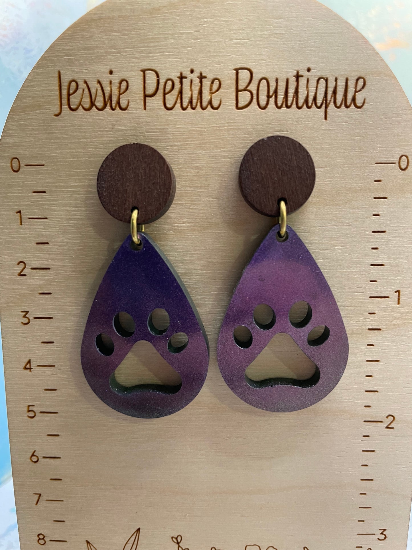 La patte: Earrings+Wood Stud