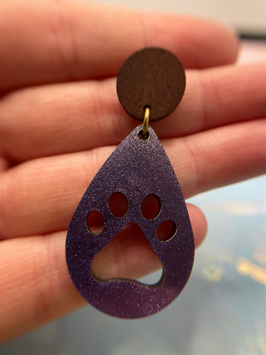 La patte: Earrings+Wood Stud