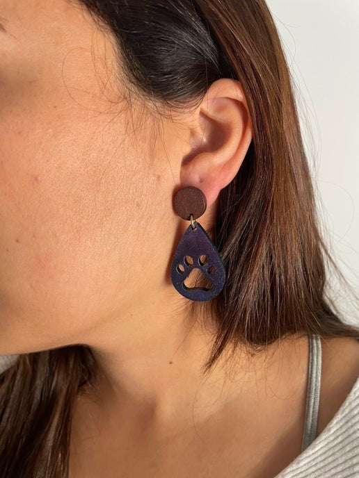 La patte: Earrings+Wood Stud