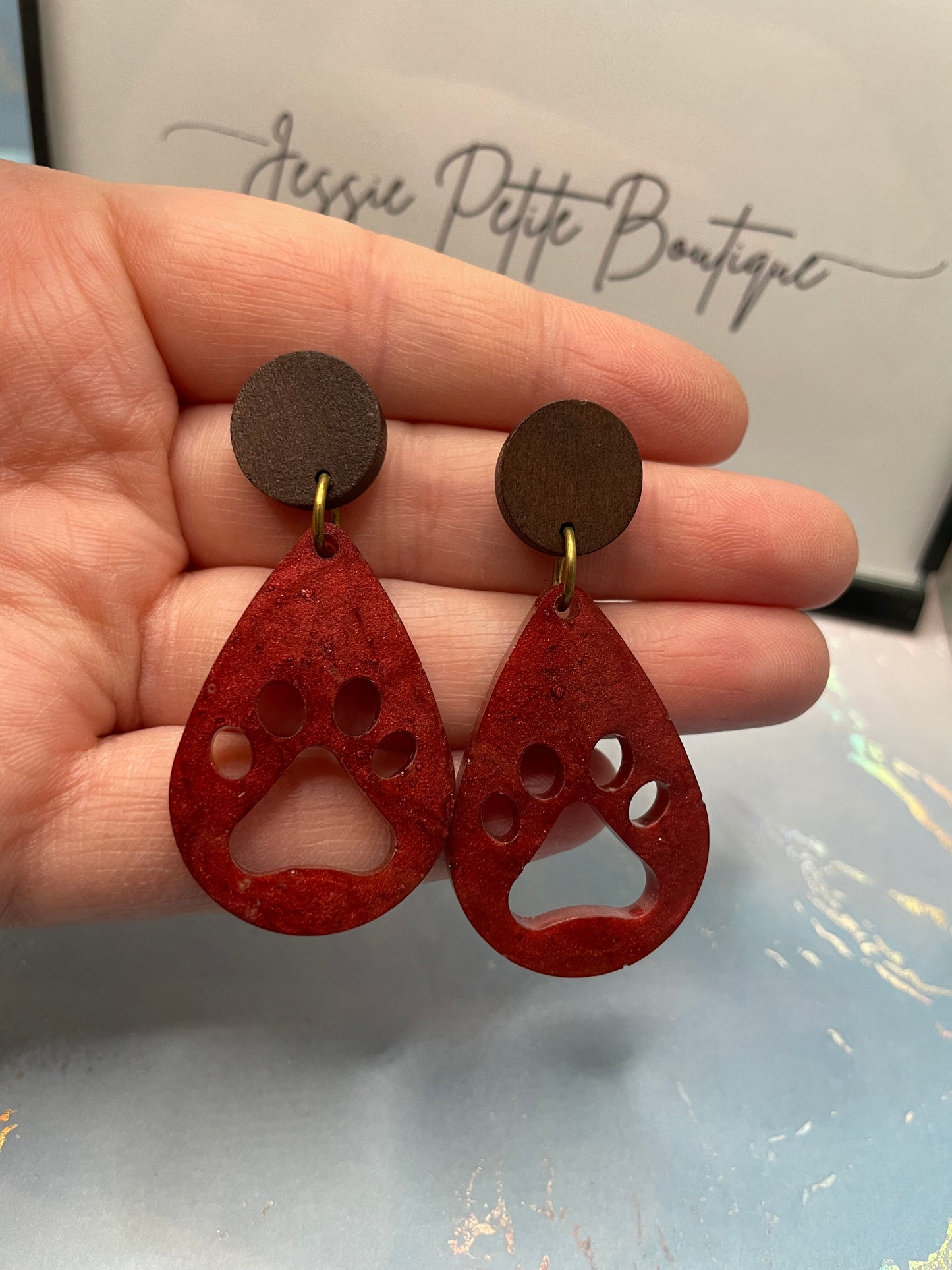 La patte: Earrings+Wood Stud