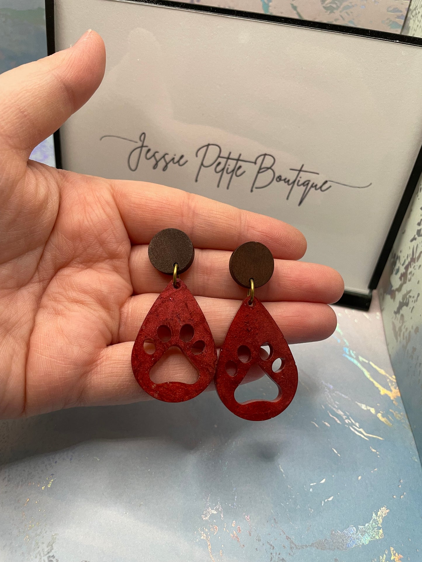 La patte: Earrings+Wood Stud