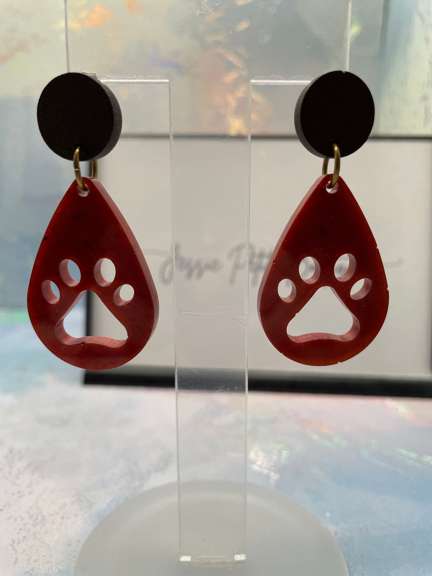 La patte: Earrings+Wood Stud