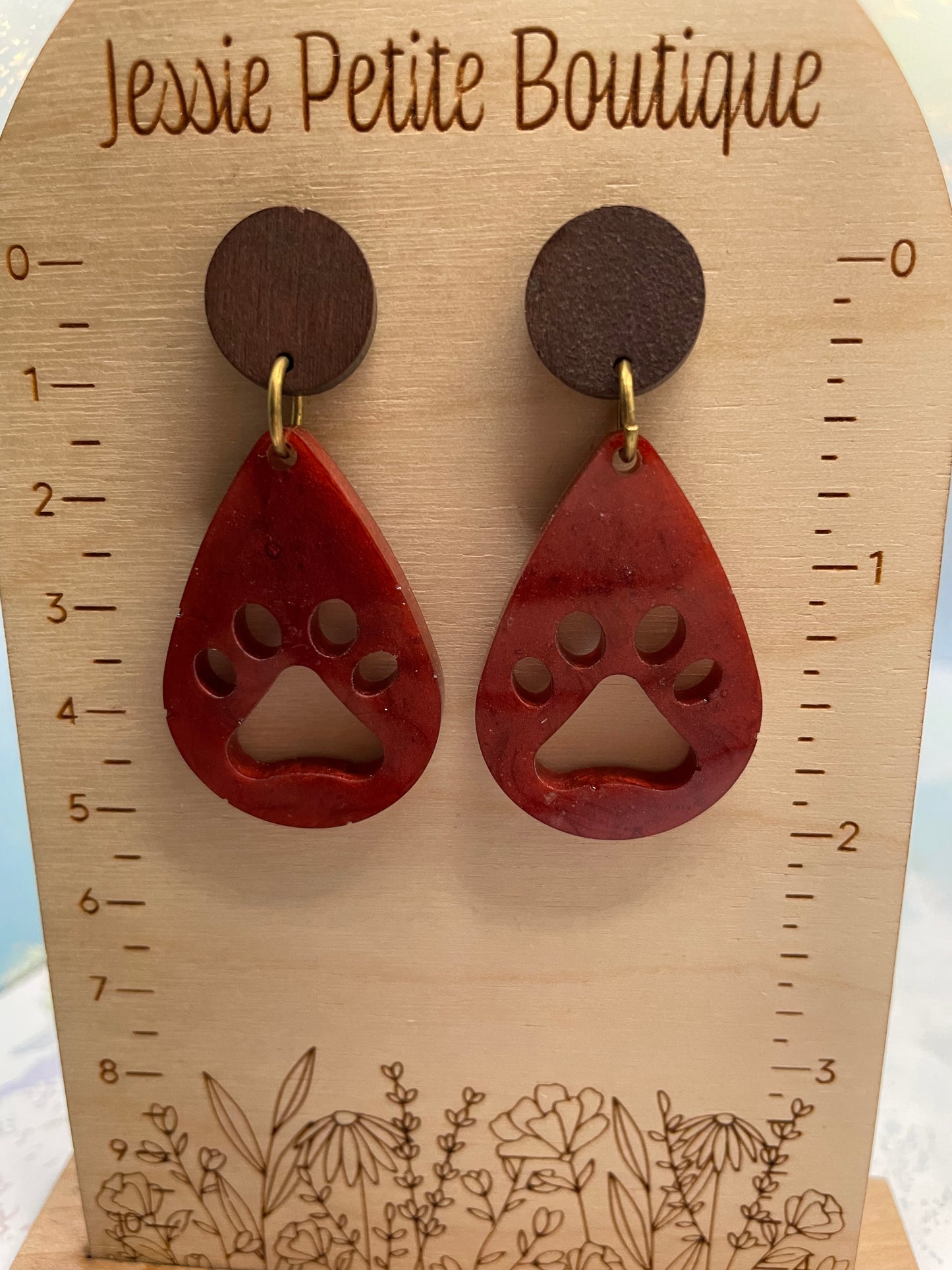 La patte: Earrings+Wood Stud