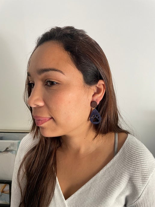 La patte: Earrings+Wood Stud